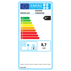 Estufa de Pellet MAXIMA FUNDICION 12,8 kW Negra