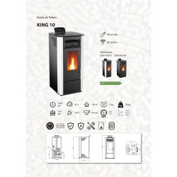 Estufa de Pellet KING 10 kW Blanca