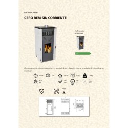Pelletofen ohne Elektrischen Strom CERO REM 10 kW Weiß Pelletheizung mit ECODESING