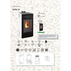 Pelletofen ALFA 12 kW Weiß Pelletkamin A+