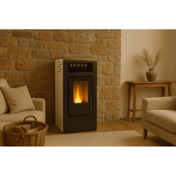 Estufa de Pellet ALFA 12 kW Blanca