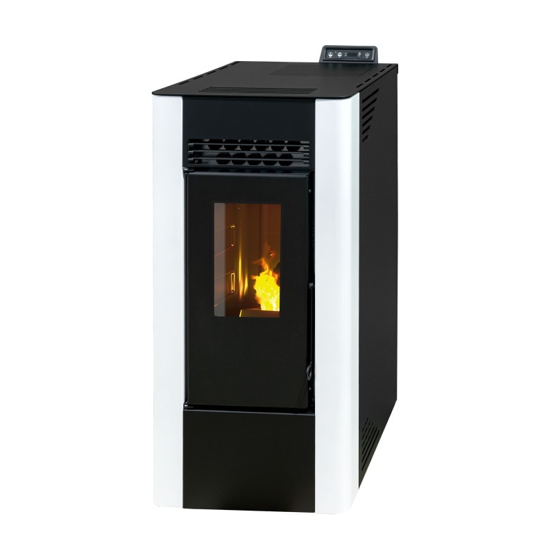Pelletofen KING 10 KANALISIERBAR 10 kW Weiß Kanalisier Pelletkamin A+ Pelletofen KING 10 KANALISIERBAR 10 kW Weiß Kanalisier Pelletkamin A+