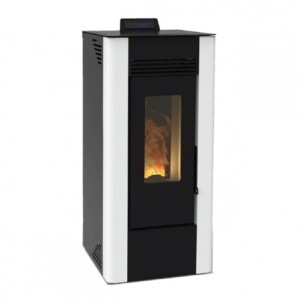 Pelletofen KING 10 KANALISIERBAR 10 kW Weiß Kanalisier Pelletkamin A+