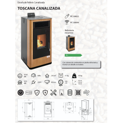 Estufa de Pellet TOSCANA CANALIZADA 10 kW