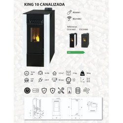 Pelletofen KING 10 KANALISIERBAR 10 kW Weiß Kanalisier Pelletkamin A+