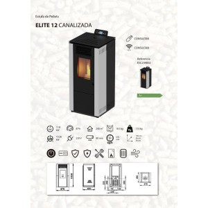 Estufa de Pellet ELITE 12 Canalizada 12 kW