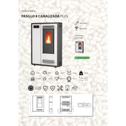 Estufa de Pellet PASILLO 8 CANALIZADA PLUS 8 kW