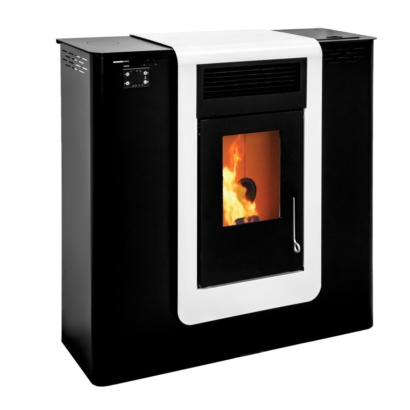Pelletofen PASILLO 10 KANALISIERBAR 10 kW Schwarz Kanalisier Pelletkamin A+