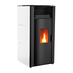 Pelletofen GYDA KANALISIERBAR 14,3 kW Weiß Kanalisier Pelletkamin A+