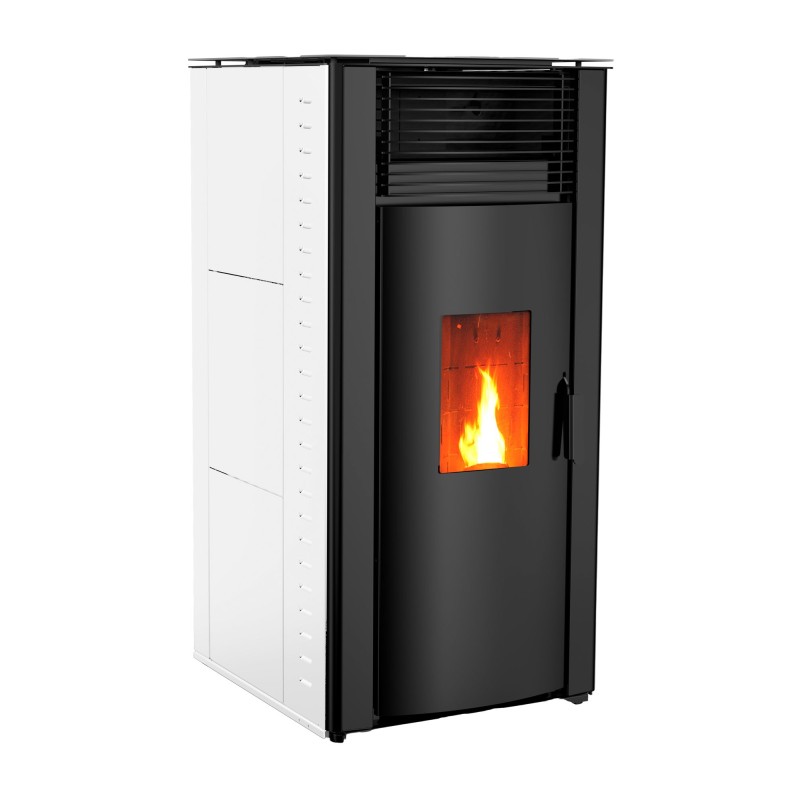 Pelletofen GYDA KANALISIERBAR 14,3 kW Weiß Kanalisier Pelletkamin A+