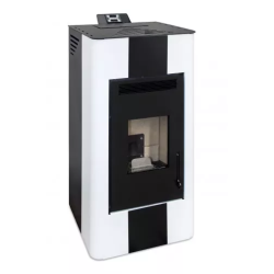 Pelletofen ENERGY FIRE 15 KANALISIERBAR 14,1 kW Weiß Kanalisier Pelletkamin A+