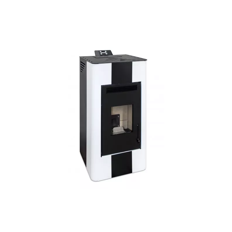 Pelletofen ENERGY FIRE 15 KANALISIERBAR 14,1 kW Weiß Kanalisier Pelletkamin A+