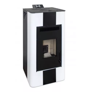 Pelletofen ENERGY FIRE 15 KANALISIERBAR 14,1 kW Weiß Kanalisier Pelletkamin A+