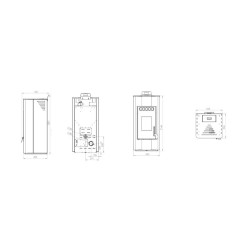Estufa de Pellet ENERGY FIRE 15 Canalizada 14,1 kW Blanca