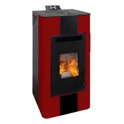 Pelletofen ENERGY FIRE 15 KANALISIERBAR 14,1 kW Bordeaux Kanalisier Pelletkamin A+
