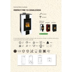 Estufa de Pellet ENERGY FIRE 15 Canalizada 14,1 kW Burdeos