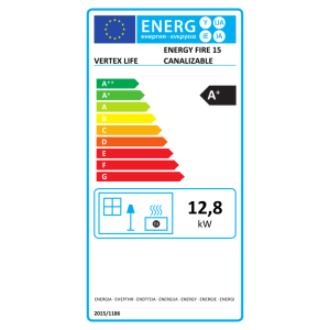 Estufa de Pellet ENERGY FIRE 15 Canalizada 14,1 kW Burdeos