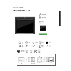 Estufa de Pellet Insertable INSERT CANADÁ 11 kW Negra