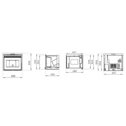 Estufa de Pellet Insertable INSERT 12 CANALIZADA 12 kW Negra