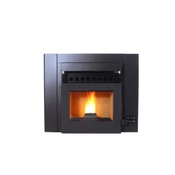 Estufa de Pellet Insertable INSERT 12 CANALIZADA 12 kW Negra