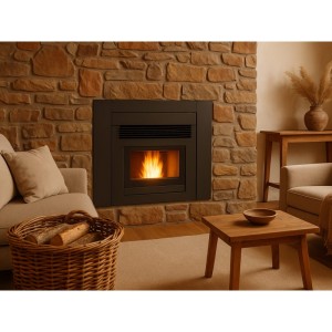 Estufa de Pellet Insertable INSERT 12 CANALIZADA 12 kW Negra