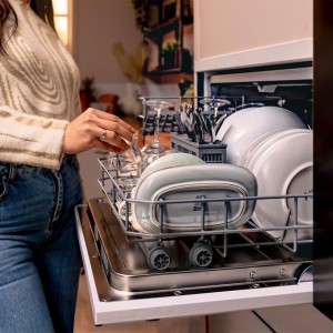 Mini Geschirrspüler halb-integrierbar Kompakt Cecotec Bolero Aguazero 2500 S-BI Weißglas