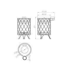 Holzofen für den Außenbereich EIDER RUSTIKAL FÜR DEN AUSSENBEREICH 13,05 kW Kompakt Kaminofen 68x52x41cm
