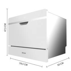 Mini Lavavajiillas semi-integrable Compacto Cecotec Bolero Aguazero 2500 S-BI White Glass