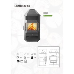 Estufa de Leña LINAM ESQUINA 10,8 kW