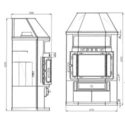 Holzofen LINAM ECKE 10,8 kW Kaminofen für Ecke +A