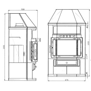Holzofen LINAM ECKE 10,8 kW Kaminofen für Ecke +A