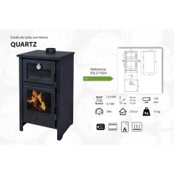 Holzofen mit Backofen QUARTZ 12,4 kW Kaminofen +A
