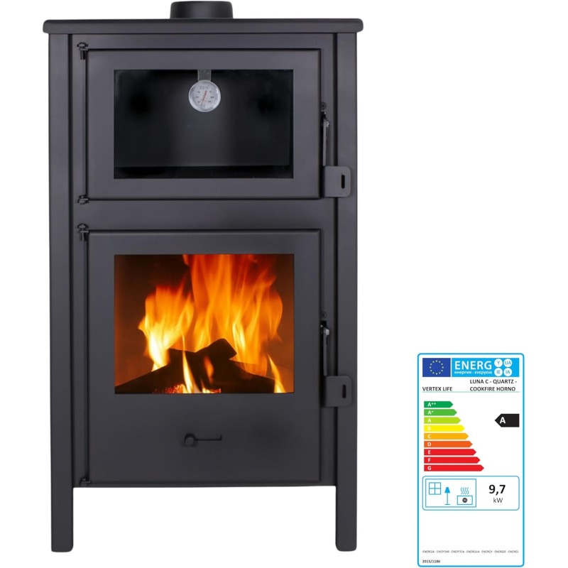 Holzofen mit Backofen QUARTZ 12,4 kW Kaminofen +A Holzofen mit Backofen QUARTZ 12,4 kW Kaminofen +A