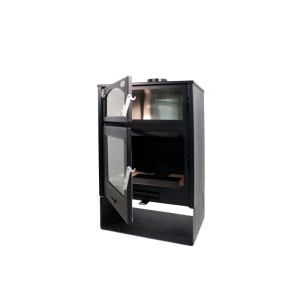 Holzofen mit Backofen Edelstahl ASTON 13,1 kW Kaminofen +A