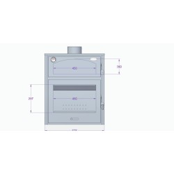 Holzofen mit Backofen Edelstahl ASTON 13,1 kW Kaminofen +A