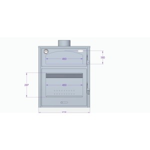 Holzofen mit Backofen Edelstahl ASTON 13,1 kW Kaminofen +A