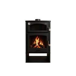 Holzofen mit Backofen Edelstahl ASTON 13,1 kW Kaminofen +A