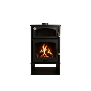 Holzofen mit Backofen Edelstahl ASTON 13,1 kW Kaminofen +A
