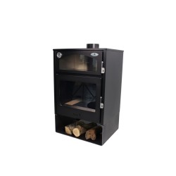 Holzofen mit Backofen Edelstahl ASTON 13,1 kW Kaminofen +A