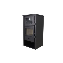 Holzofen mit Backofen Edelstahl LUX 12,28 kW Kaminofen +A