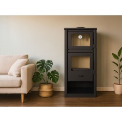 Holzofen mit Backofen Edelstahl LUX 12,28 kW Kaminofen +A