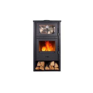 Holzofen mit Backofen Edelstahl LUX 12,28 kW Kaminofen +A