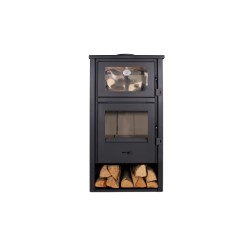 Holzofen mit Backofen Edelstahl LUX 12,28 kW Kaminofen +A