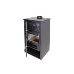 Holzofen mit Backofen Edelstahl LUX 12,28 kW Kaminofen +A