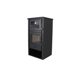 Holzofen mit Backofen Edelstahl LUX 12,28 kW Kaminofen +A