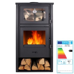 Holzofen mit Backofen Edelstahl LUX 12,28 kW