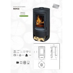 Holzofen aus Gusseisen ROYCE 11,8 kW Kaminofen +A