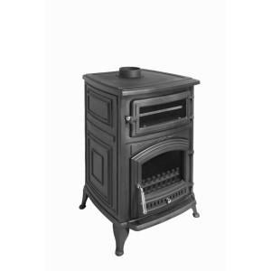 Holzofen aus Gusseisen mit Backofen ANTARES IRON BACKOFEN 24 kW Kaminofen +A