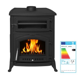 Holzofen aus Gusseisen mit Backofen ANTARES IRON BACKOFEN 24 kW