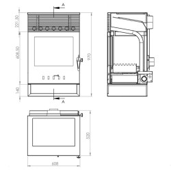 Belüfteter Holzofen 44 TOKIO BELÜFTET VISION 10,6 kW Kaminofen +A